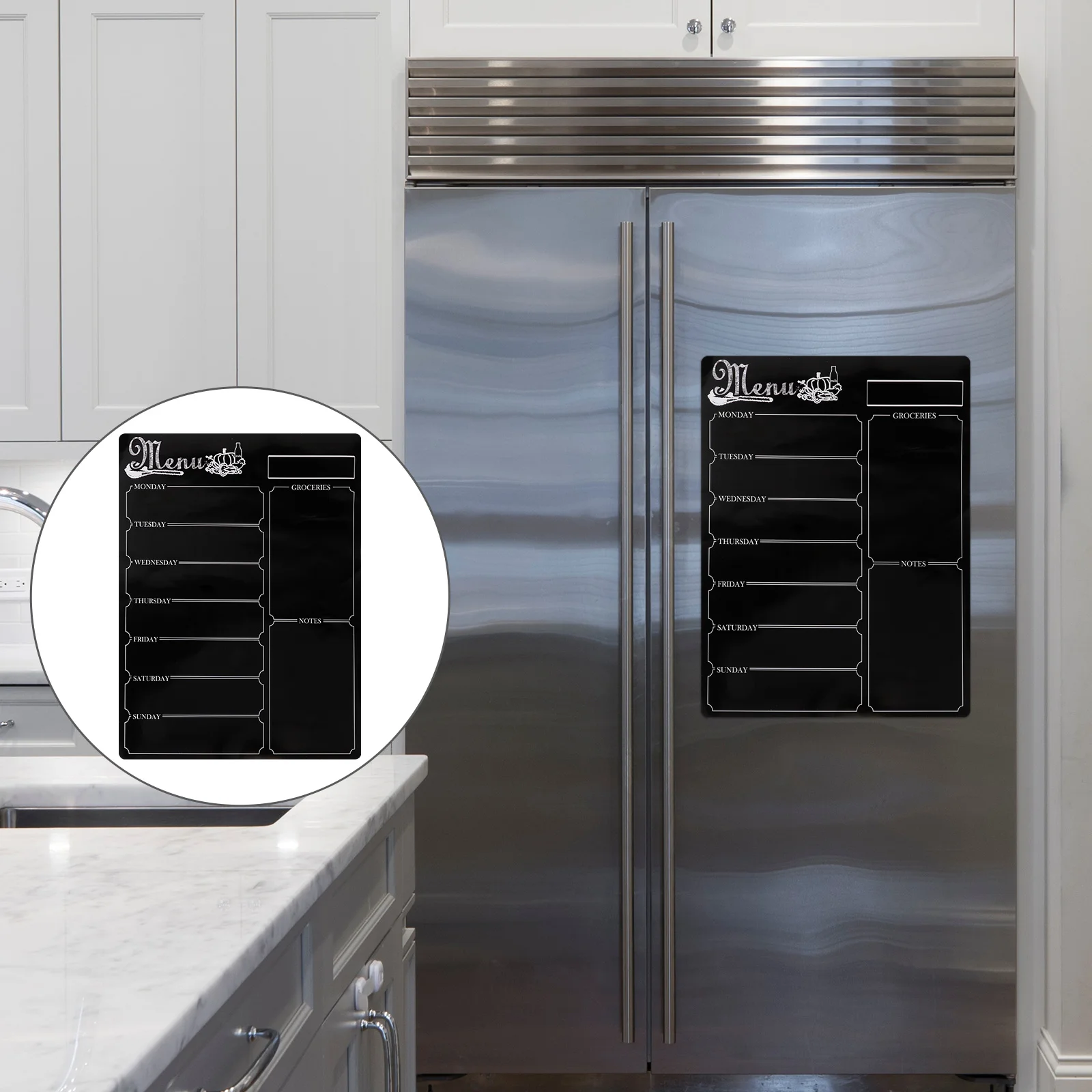 Bloc de notas magnético para comida, planificador semanal de dieta, nevera, menú, calendario, diario de comida, rastreador de cena y almuerzo