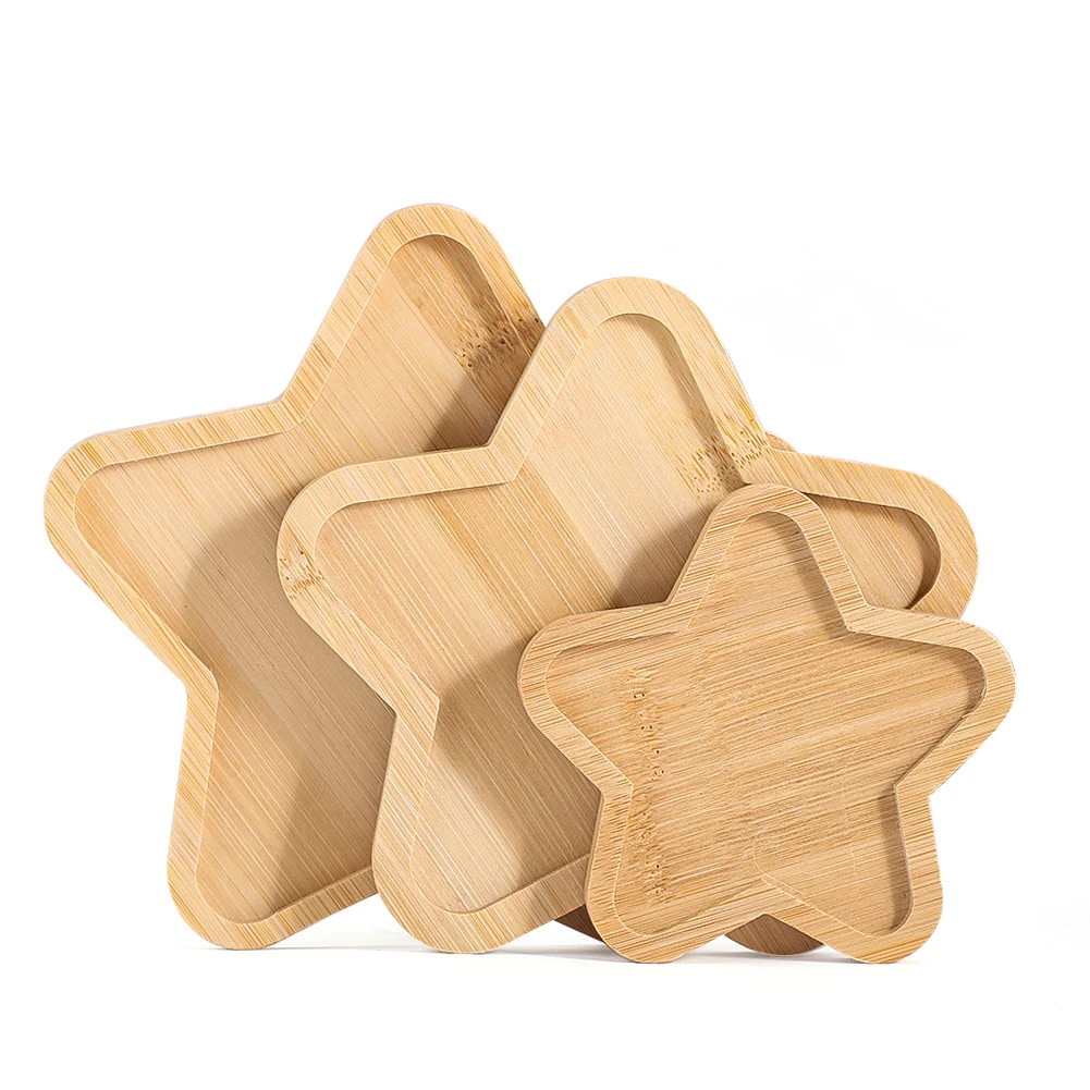 

Pentagram Fluted Tray Wooden Aromatherapy Crystal Candle Jewelry Shelf Display Tray Multi-Functional Belongings Storage Cases