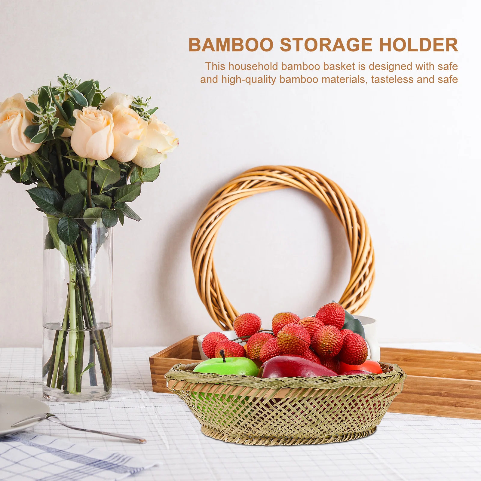 

Bamboo Hexagonal Fruit Plate Storage Basket Weave Vegetable Container Drying Holder Dustpan Food Filter Tray Household