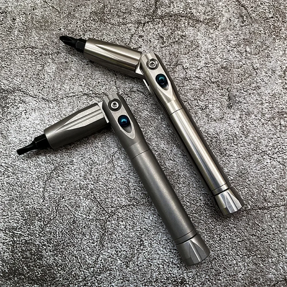 

Titanium Folding Multi-Angle Screwdriver - Portable EDC Tool For Home, Carry & DIY - Unique Gift For Men