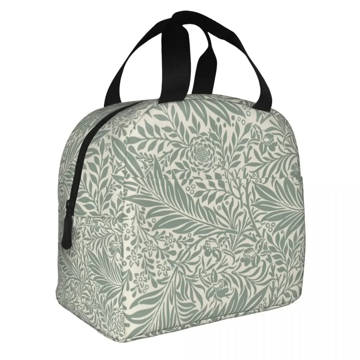 Lunch Bag for Men Women William Morris Green Thermal Cooler Portable Picnic Oxford Tote Handbags