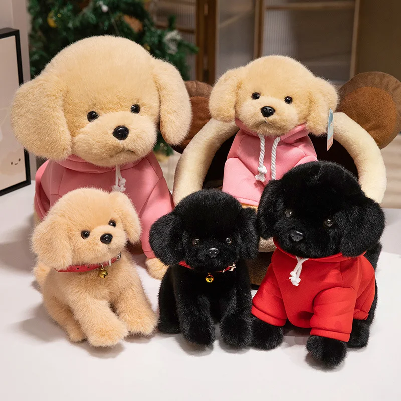 

23/28/45cm Simulation Labrador Dog Wear Hoodie Plush Toy Creative Realistic Animal Puppy Dolls Stuffed Soft Toys Birthday Gift