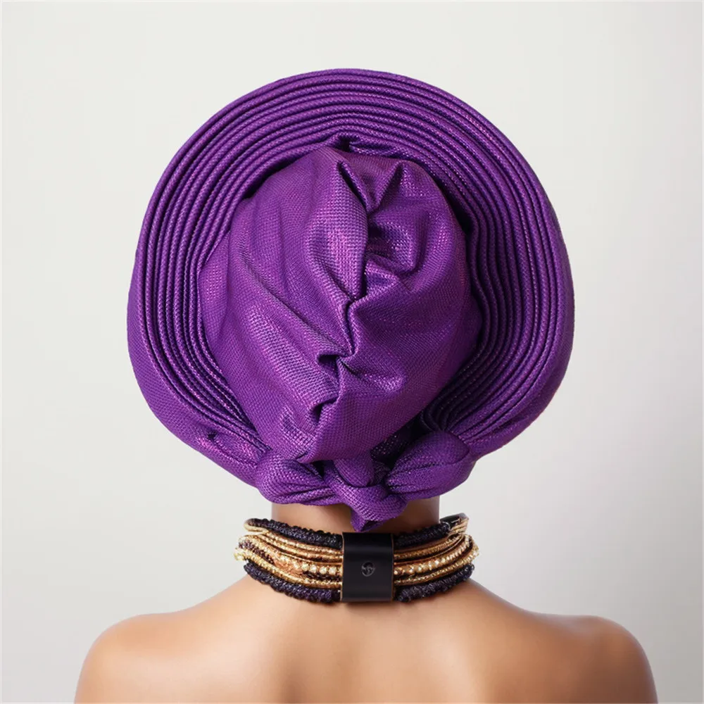 Elegante Africano Headtie para Mulheres, Nigéria Cabeça Gravatas, Festa de Casamento Chapelaria, Turbante Já Feito, Auto Gele Feminino Cabeça Wraps