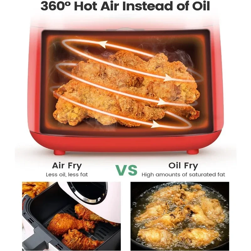 Large Air Fryer, 4.5 Quart Electric Hot Oven Cooker, Free Cheat Sheet for Quick Reference Guide, LED Touch Digital Screen,