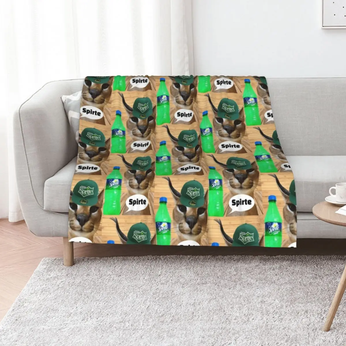 Big Floppa Zabloing Cat Meme Spirte (Fanter series) Throw Blanket for babies warm for winter Cute Large Bed linens Blankets