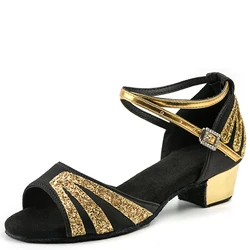 Children Dance Shoes For Women Ballroom Latin Modern Tango Salsa Dancing Shoes Ladies Girls Dance-Shoes Practice Low Heels
