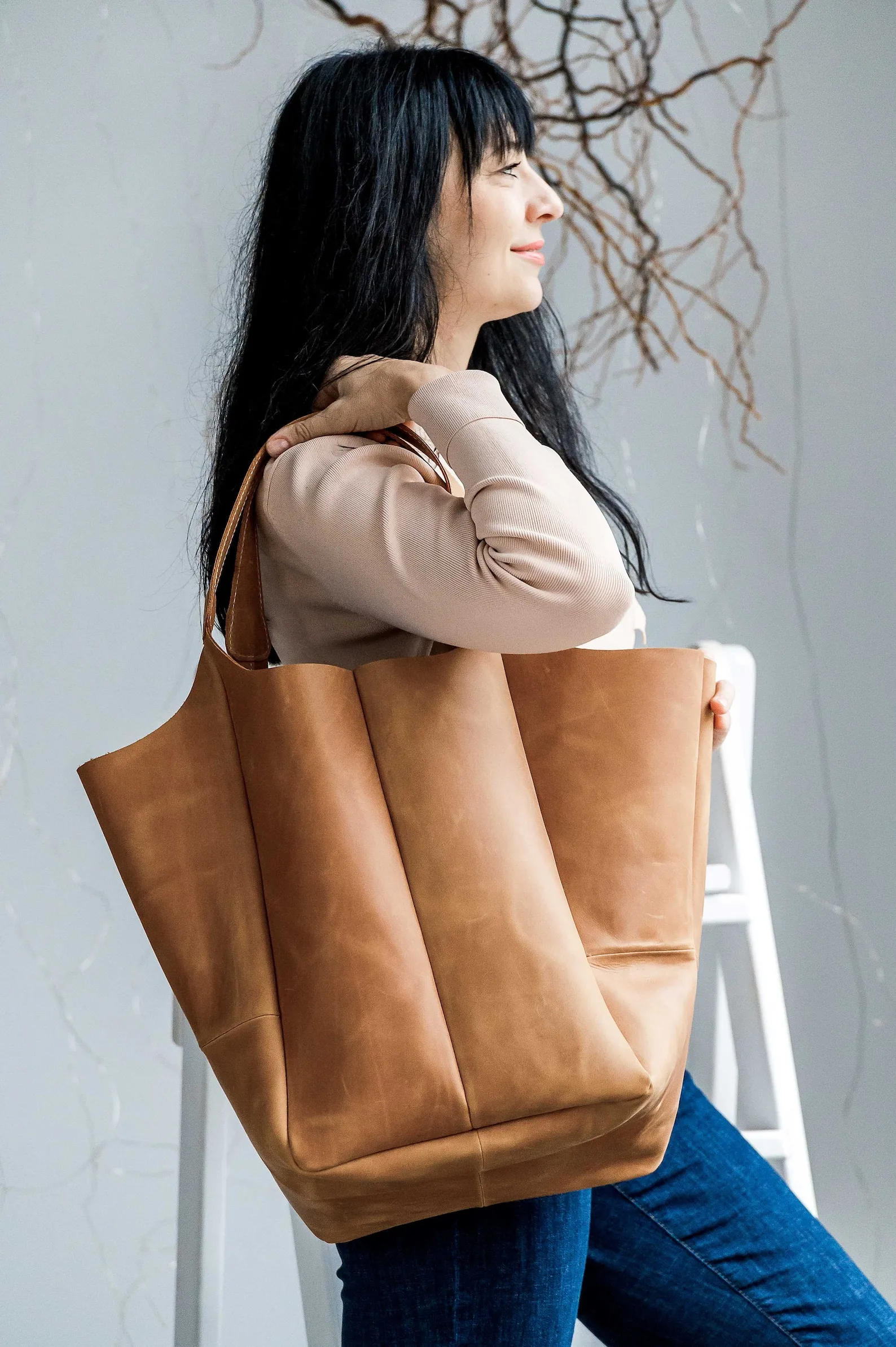 CRACK-Sac fourre-tout en cuir ac hobo pour femmes, sac à provisions, sac à bandoulière en cuir, cuir véritable