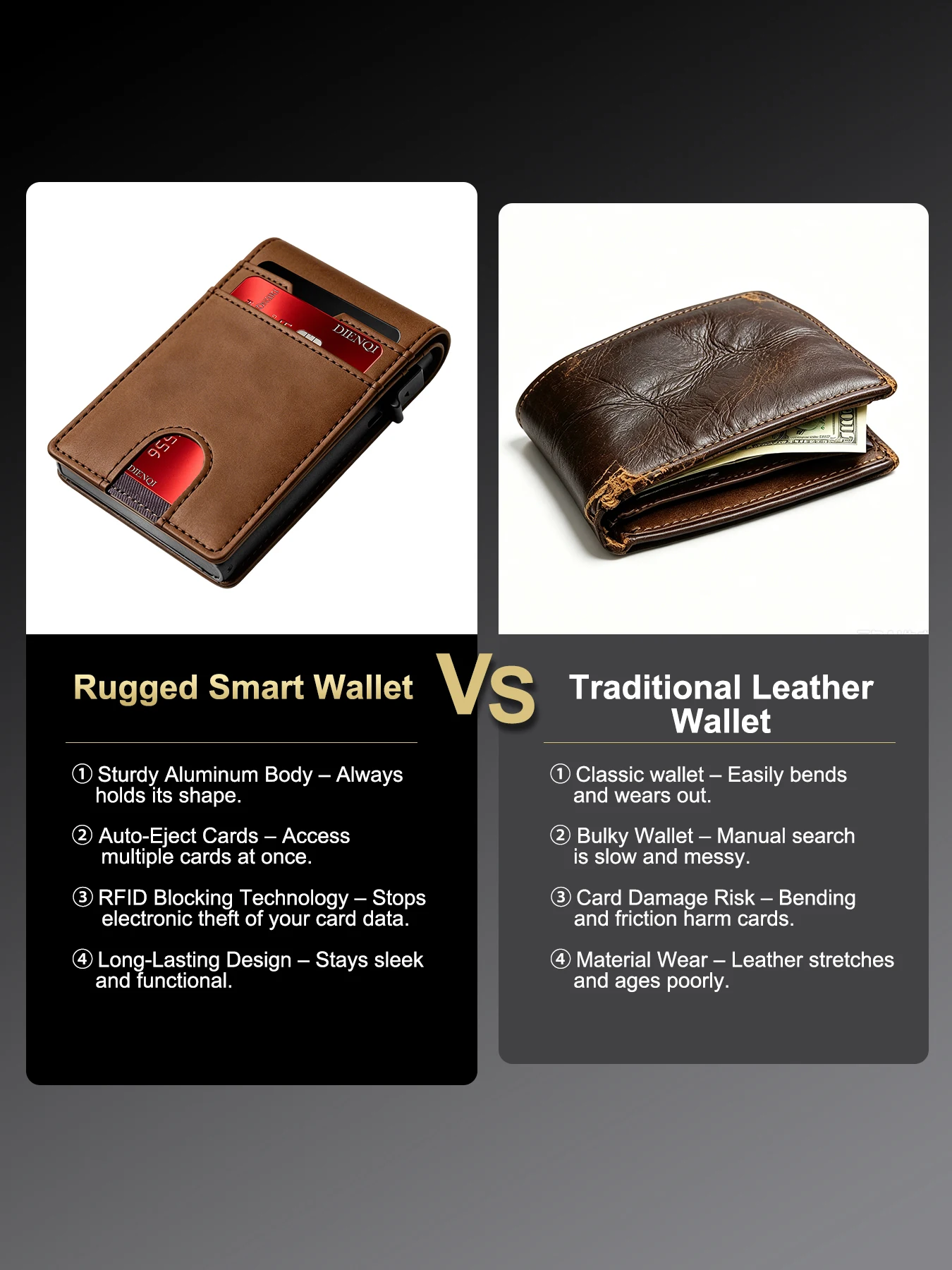 Luxury Brand Credit Card Holder Men Wallets Rfid Cardholder Hardcase Wallet for Men Smart Wallet with Id Slot Fathers Day Gifts image 5