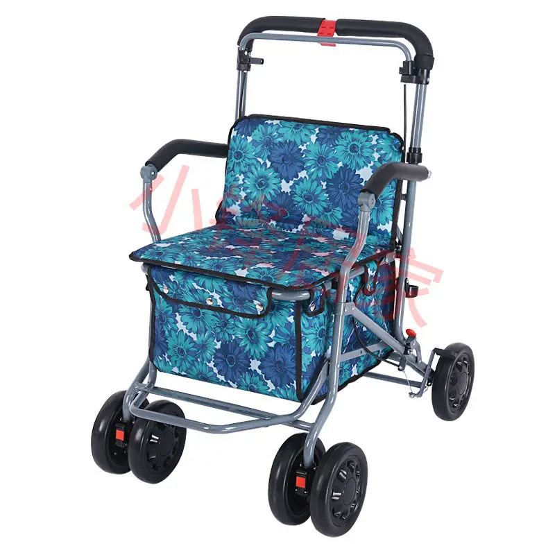 

Elderly shopping cart, shopping cart, widened and enlarged walking scooter, four-wheeled folding lightweight wheelchair