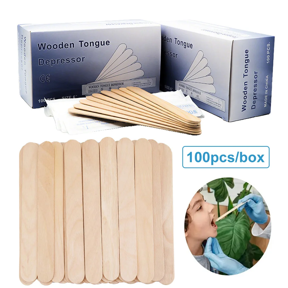 

200/150/100/50/5pcs Tattoo Wooden Tongue Depressor Individual Pack Tattoo Waxing Stick for Hair Removal Tools Tattoo Accessories