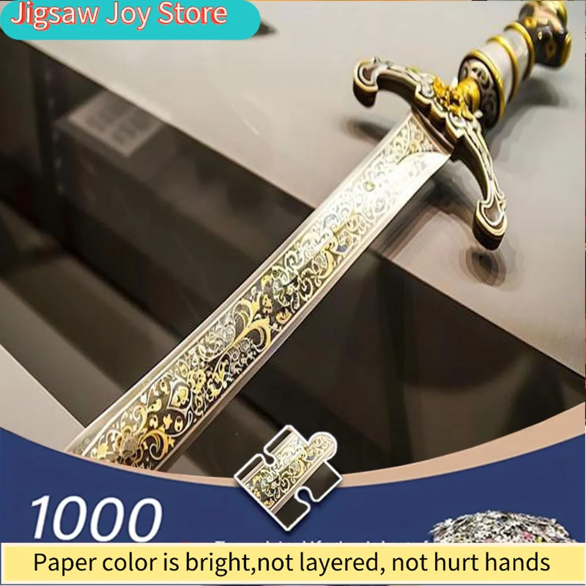 

A 1000pcs Jigsaw Puzzle for Adults Featuring a Beautifully Designed Sword, Perfect for Lovers, Halloween And Christmas Present