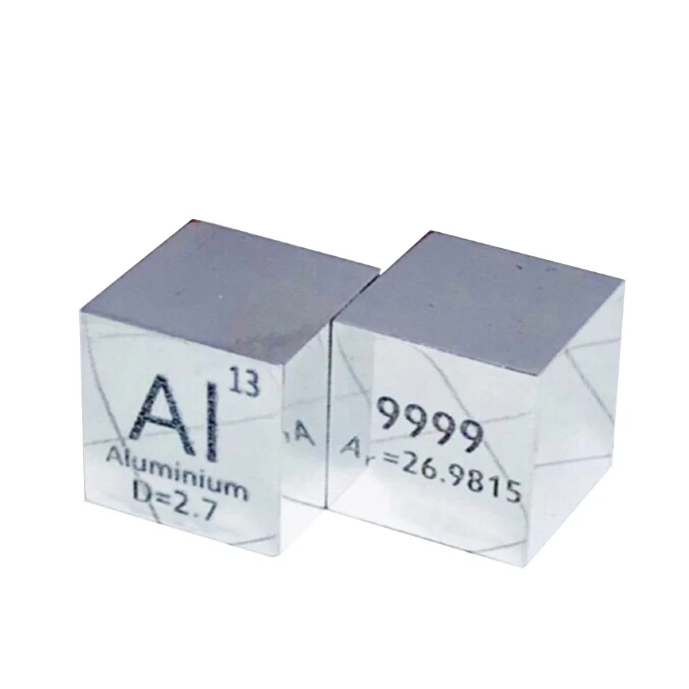 

MIRROR POLISHED Aluminum Metal 10mm Density Cube 99.99% Pure for Element Collection