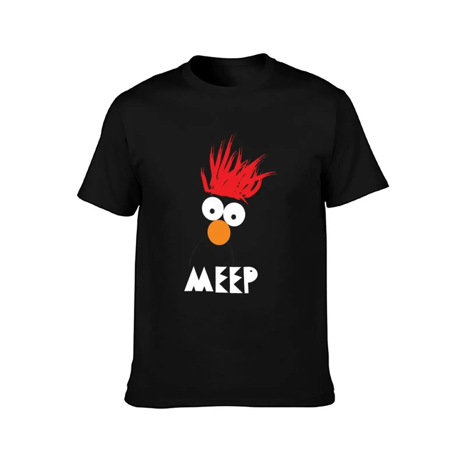 Beaker MEEP T-Shirt, Summer Casual Cotton Tee, Oversized Streetwear Tops, Vintage Graphic Print, Loose Fit Short Sleeve