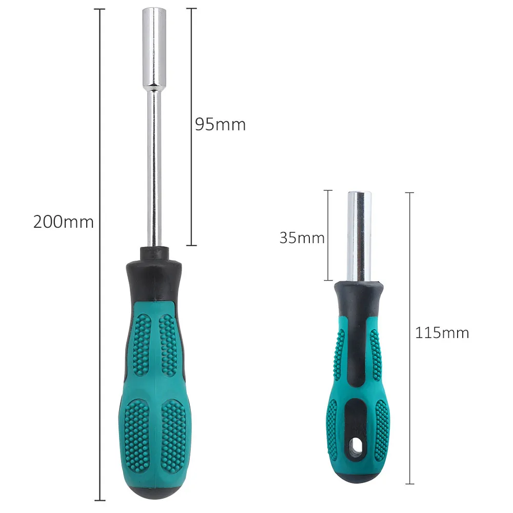 2Pcs 6.35mm Hex Bit Holder Screwdriver Handle for 1/4 Inch Bits, Magnetic Bit Driver with Soft Handle, 115mm and 200mm Long