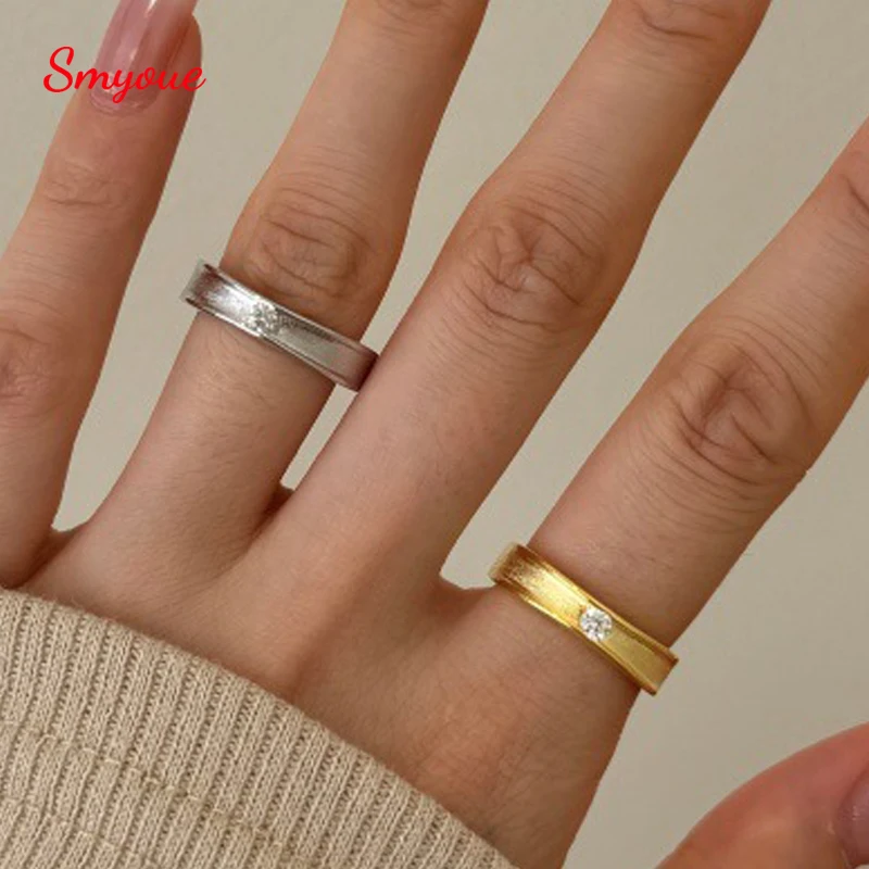 Smyoue 3mm Excellent Cut Real Lab Diamond Wedding Rings for Women Men Couple Wedding Jewelry 100% 925 Sterling Silver Pass Test
