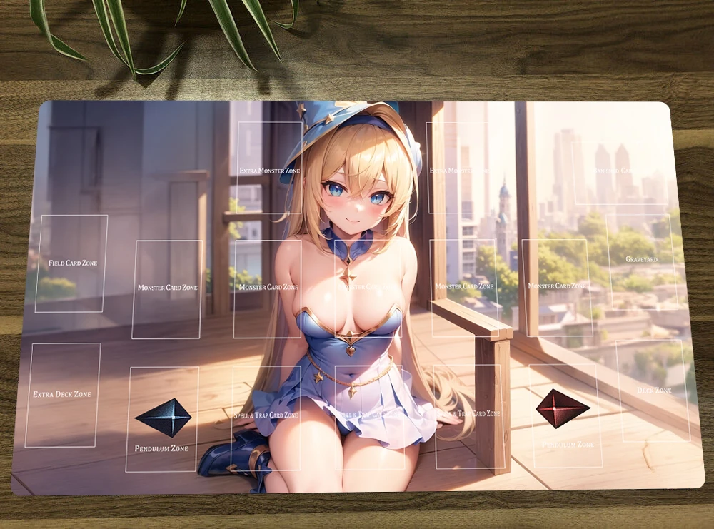 

YuGiOh Dark Magician Girl TCG CCG Mat Trading Card Game Mat Playmat Mousepad Desk Gaming Playing Mat Mouse Pad 60x35cm