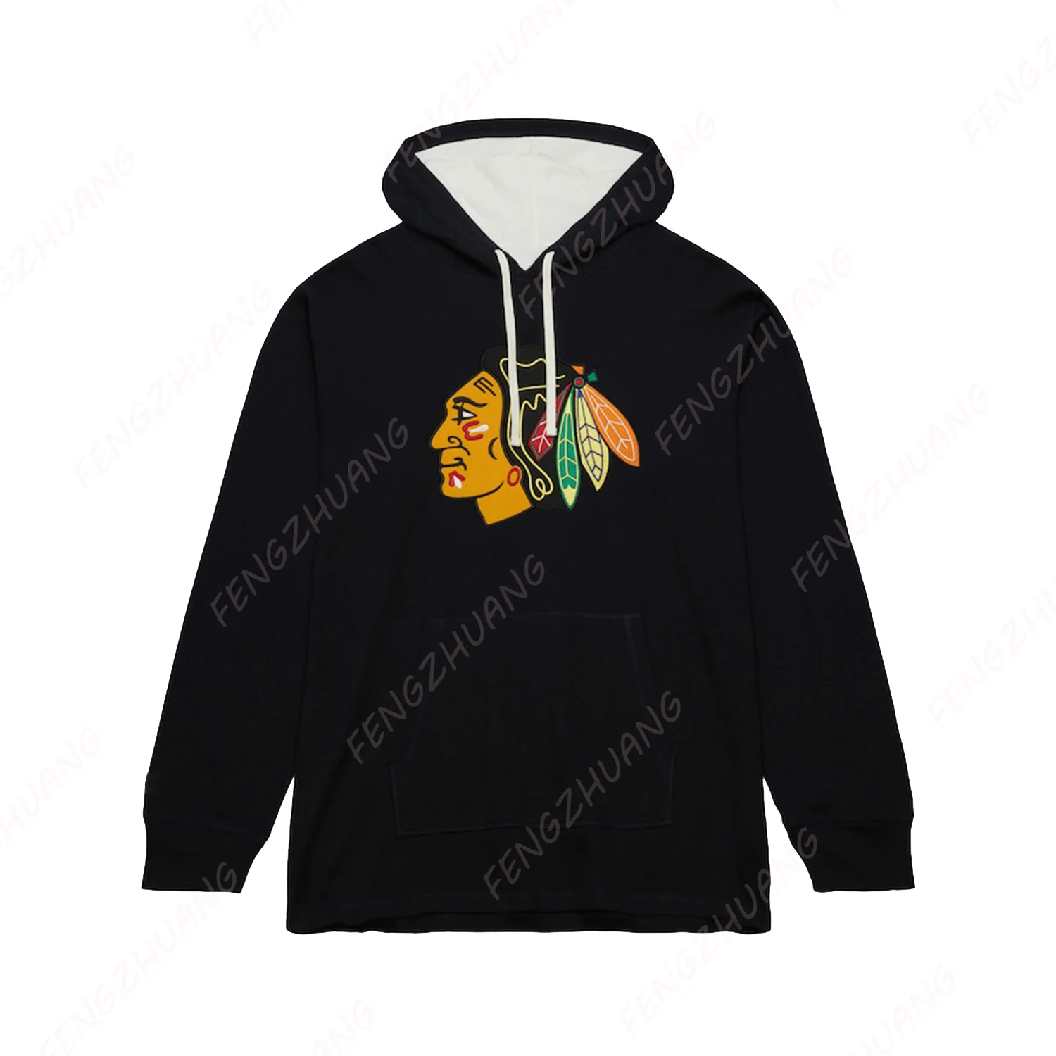 Black Chicago Blackhawks Hoodie Men's Kids/Adult Jersey Streetwear Hooded Sweatshirts Pullovers Unisex Tracksuit Clothing