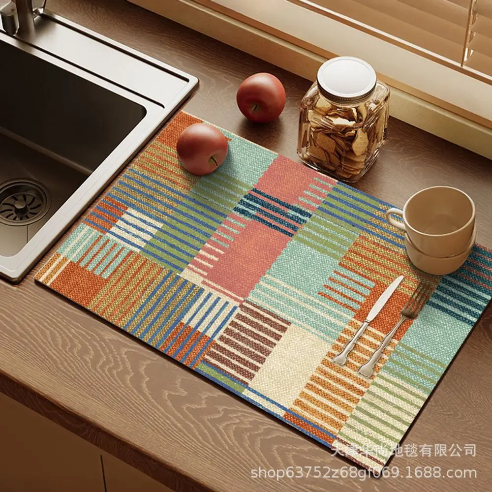 VIKAMA Kitchen Drip Tray Countertop Silica Gel Water-Absorbing Anti-Scald Heat-Insulating Bar Counter Cup, Bowl Plate Drying Pad