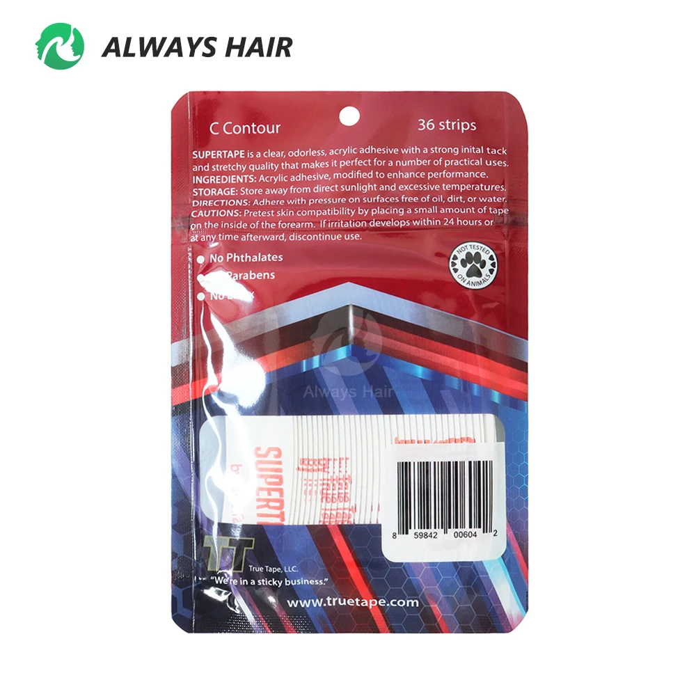 36 tiras de cinta adhesiva semanal para reemplazo de cabello, cinta de peluquín de doble cara flexible súper fuerte