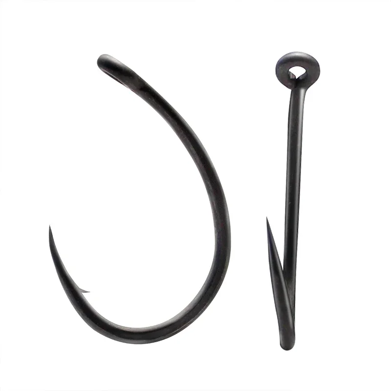 

10pcs Carp Fishing Krank Hook Micro Barbed PTFE Coating Super Sharp Hook Point High Carbon Steel Fishhooks Tackle Size 2/4/6/8