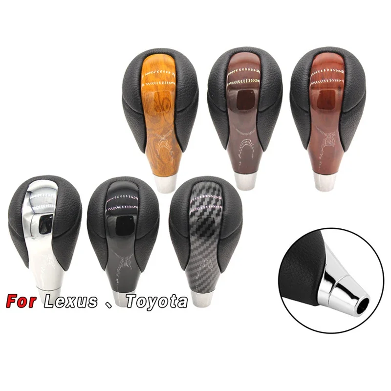 

For Toyota/Lexus Automatic Gear Lever Knob - 8mm Threaded Leather Shifter (Hole-Free), Long-Lasting Car Interior Accessories