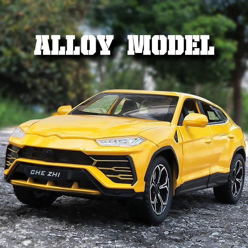1:24 liga urus bison modelo de carro, som e luz legais, enfeites de mesa requintados, a melhor coleção para entusiastas de modelo de carro
