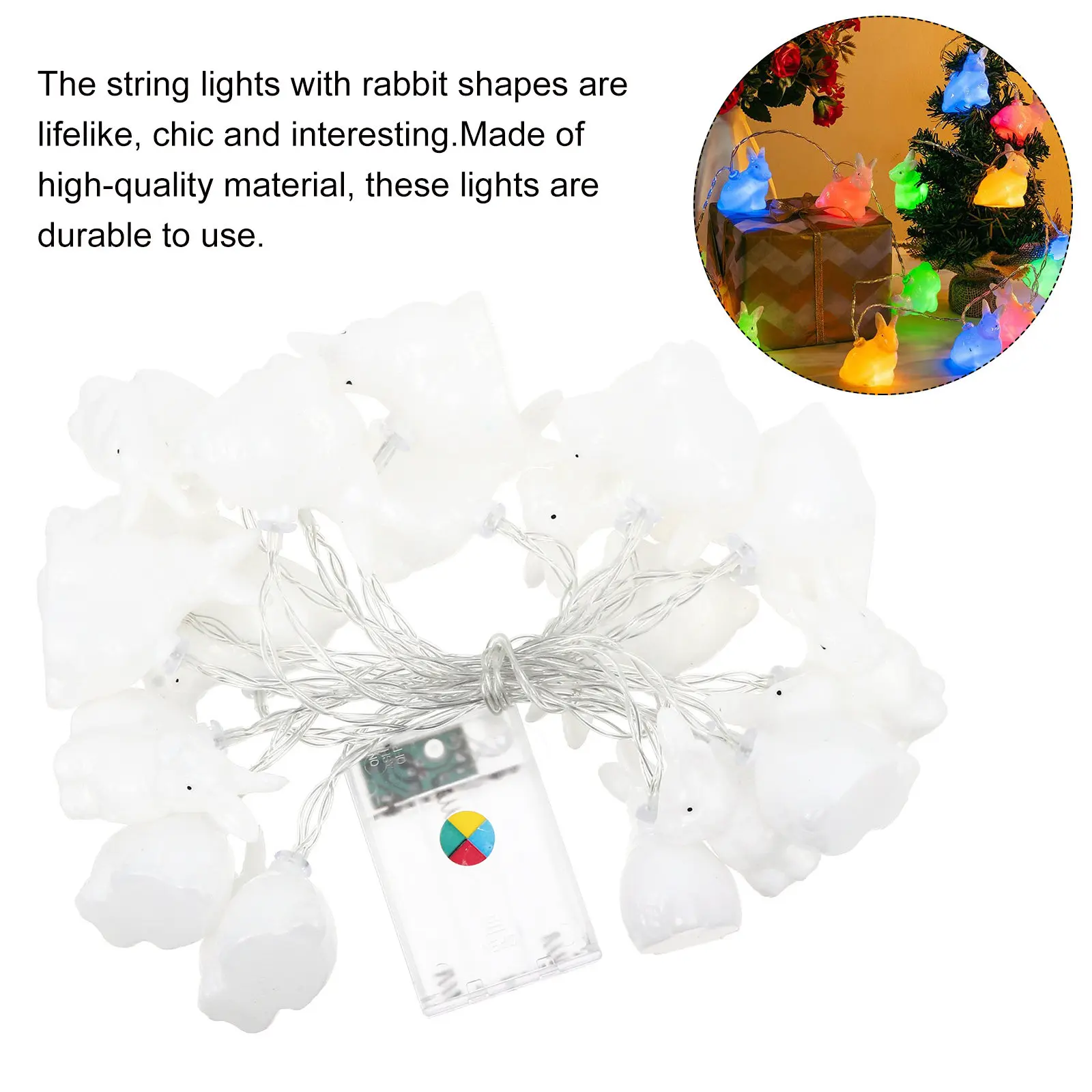 

Набор из 1 комплекта пасхальных гирлянд в форме кроликов, светодиодные декоративные лампы, разноцветные, мягкое освещение для комнаты, вечеринки, гирлянда