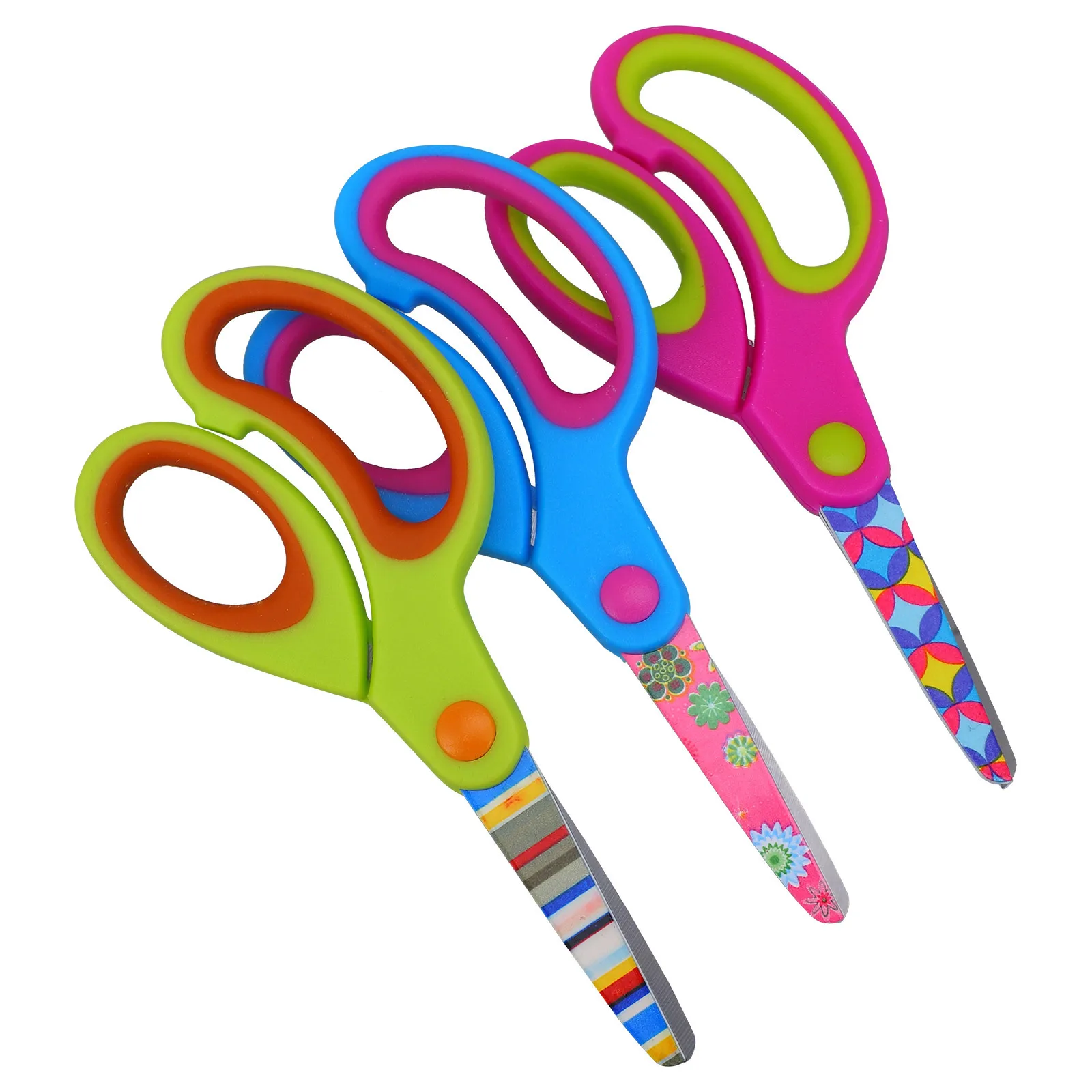 3Pcs Multi-Functional Preschool Scissors Soft Grip Detail Cutting Tool Small Craft Scissors for Kids Scrapbook Memory Book Craft