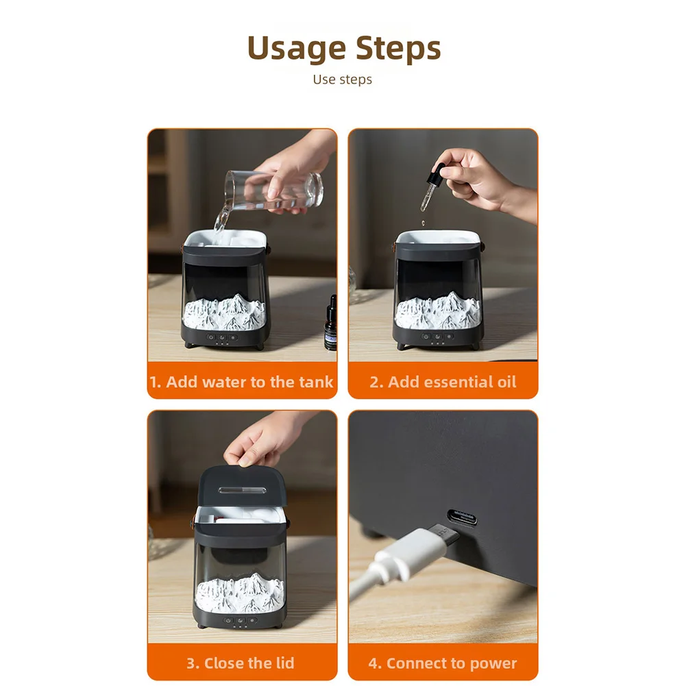 

7-режимный увлажнитель камина со светодиодной подсветкой и диффузором для ароматерапии с эффектом пламени для улучшения воздуха и расслабления в помещении