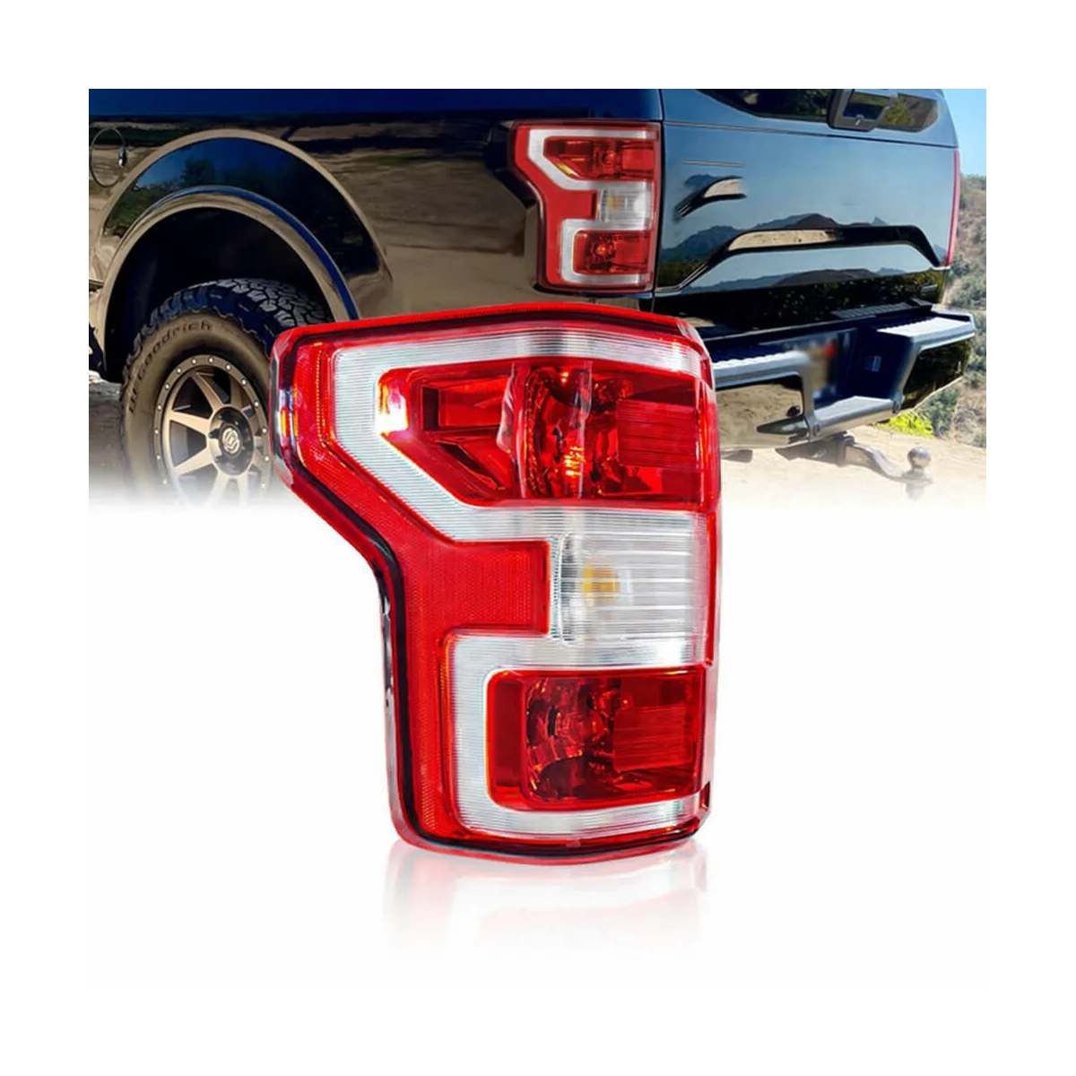 

For Ford F150 2018-2020 12V Halogen Rear Taillight US Version Low Beam Reverse Light RH Brake Light Assembly JL3Z-13404