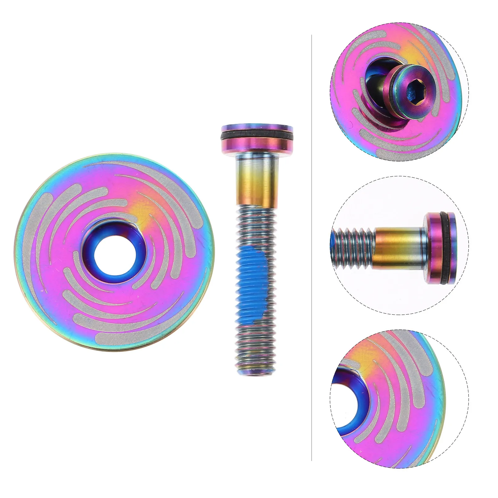 1Set Titanium Alloy Bike Bowl Cover Headset Cap Fork Cap for Bike Refit Accessories Strong Light Weight No Deformation Smooth