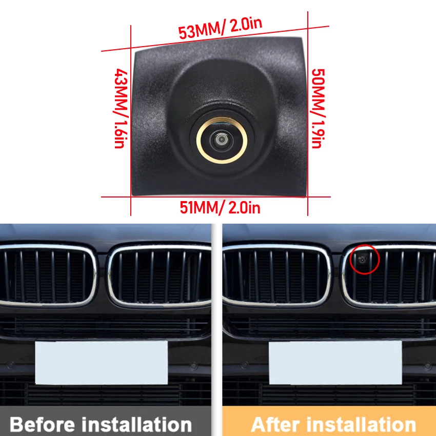 AHD CCD Car Front View Parking Night Vision Positive Waterproof Logo Camera For BMW X5 X6 F16 F15 2014 2015 2016 2017 2018 view 3