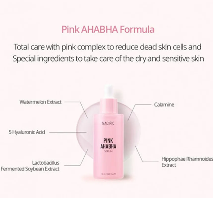 Nacific PINK AHABHA Serum Double Set (2pcs *50ml) Remove Dead Skin Cell Improve Tone Vitamin Mineral Promote Moisture Wrinkle