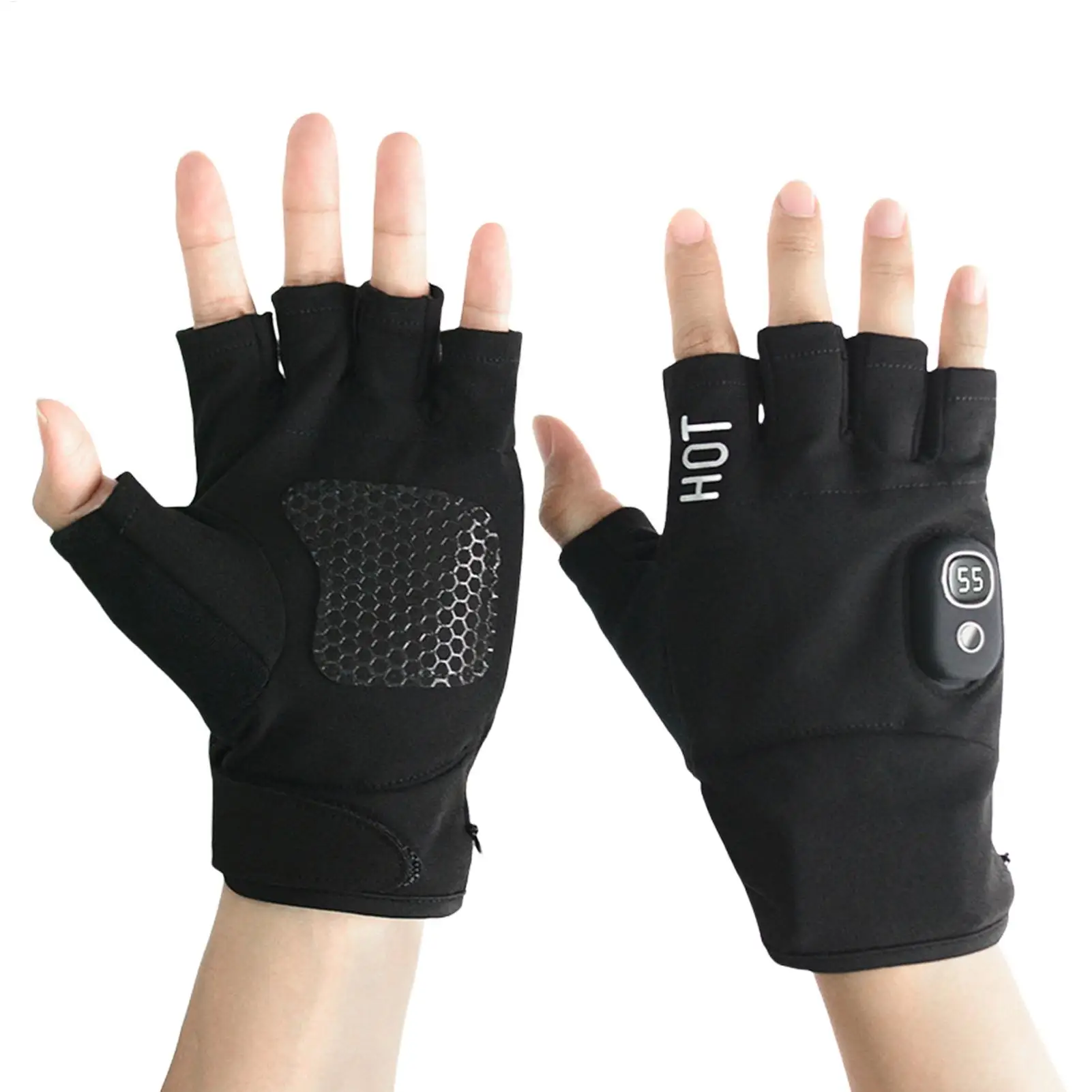 

Heated Work Gloves Fingerless Design USB Heating Winter Gloves 3Level Temperature Control Hand Warmer for Hunting Skiing Cycling