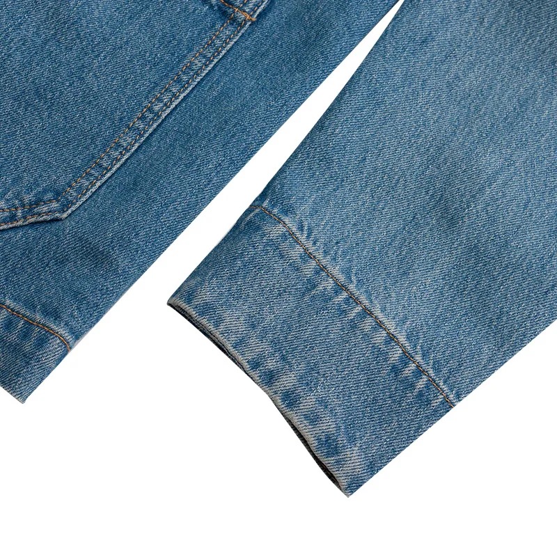 سترة/معطف رجالي من Timberland من قماش الدنيم وطية صدر السترة للياقة البدنية A426Fejw