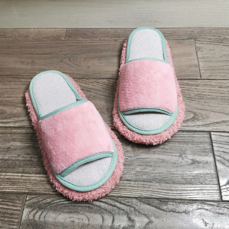 Solid Color Simple Wipeable Floor Mopping Men and Women Removable Sweeping Wood Floor Tile Cleaning Slippers Lazy Slippers