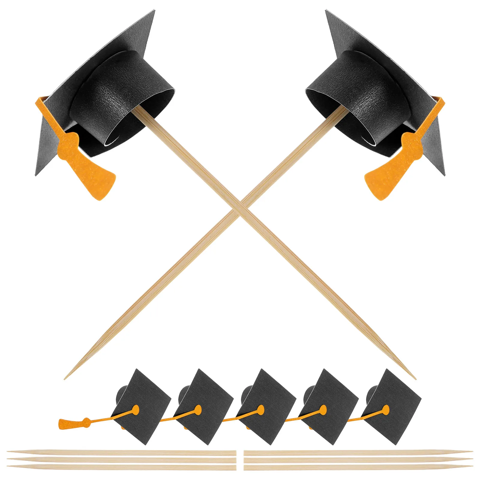

7 Pcs Hat Insert Mini Paper 2024 Graduation Cake Graduation Cake Decorations Cupcake Topper Supplies Party Decorations
