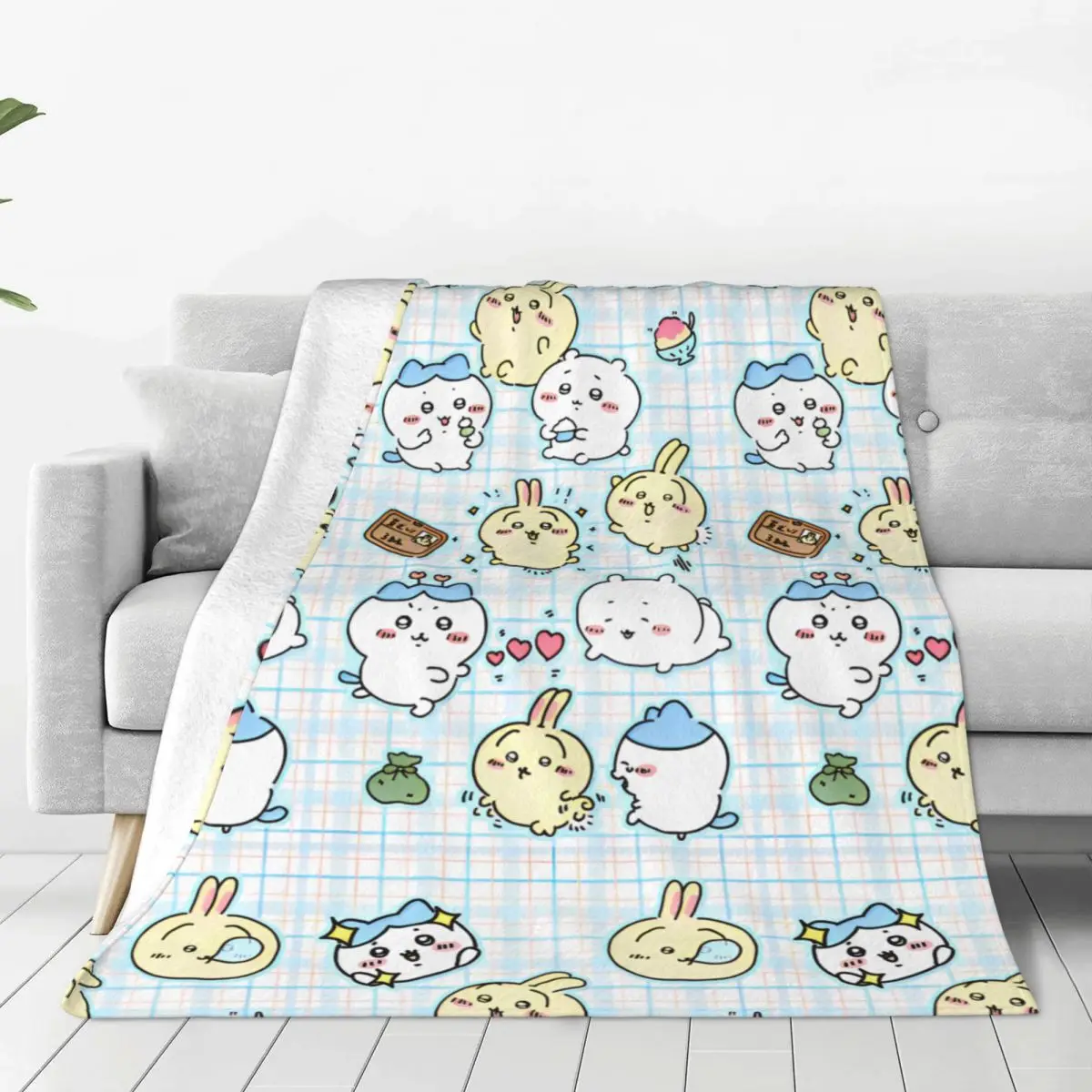 Sanrio Chiikawa Blanket Travel Flannel Throw Blanket For Living Room Super Soft Custom Quality Bedspread Birthday Present