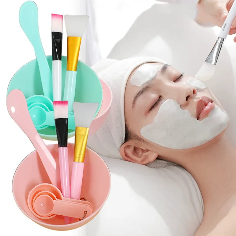 Face Mask Mixing Bowl Set DIY Facemask Mixing Tool Kit with Silicone Face Mask Brush Bowl Stick and Measuring Spoon Makeup Tools