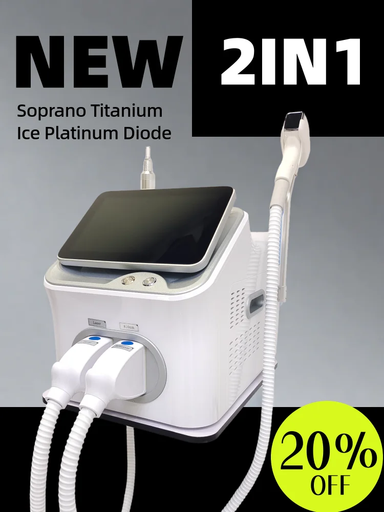 

НОВЫЙ 2025 2 в 1 4000 Вт Сопрано Титан Ice Platinum Диод 4 Длина волны 755 808 940 1064 нм Лазерная эпиляция Безболезненный