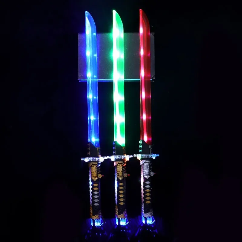 Luminous Warrior Sword Toy for Children, Flash, Dinâmico, Música, Som, Luz, Faca, Colorida, Segurança, Exercício, Novo