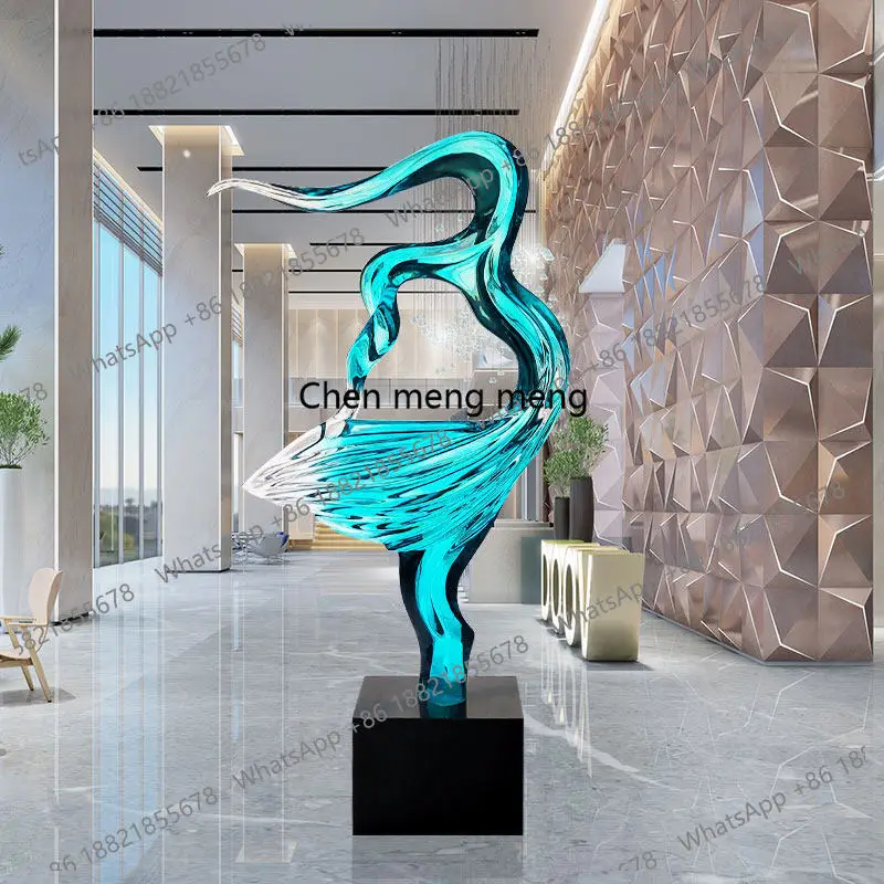Entrance decoration, abstract art, imported transparent resin sculpture, accessories, handicrafts, large ornaments