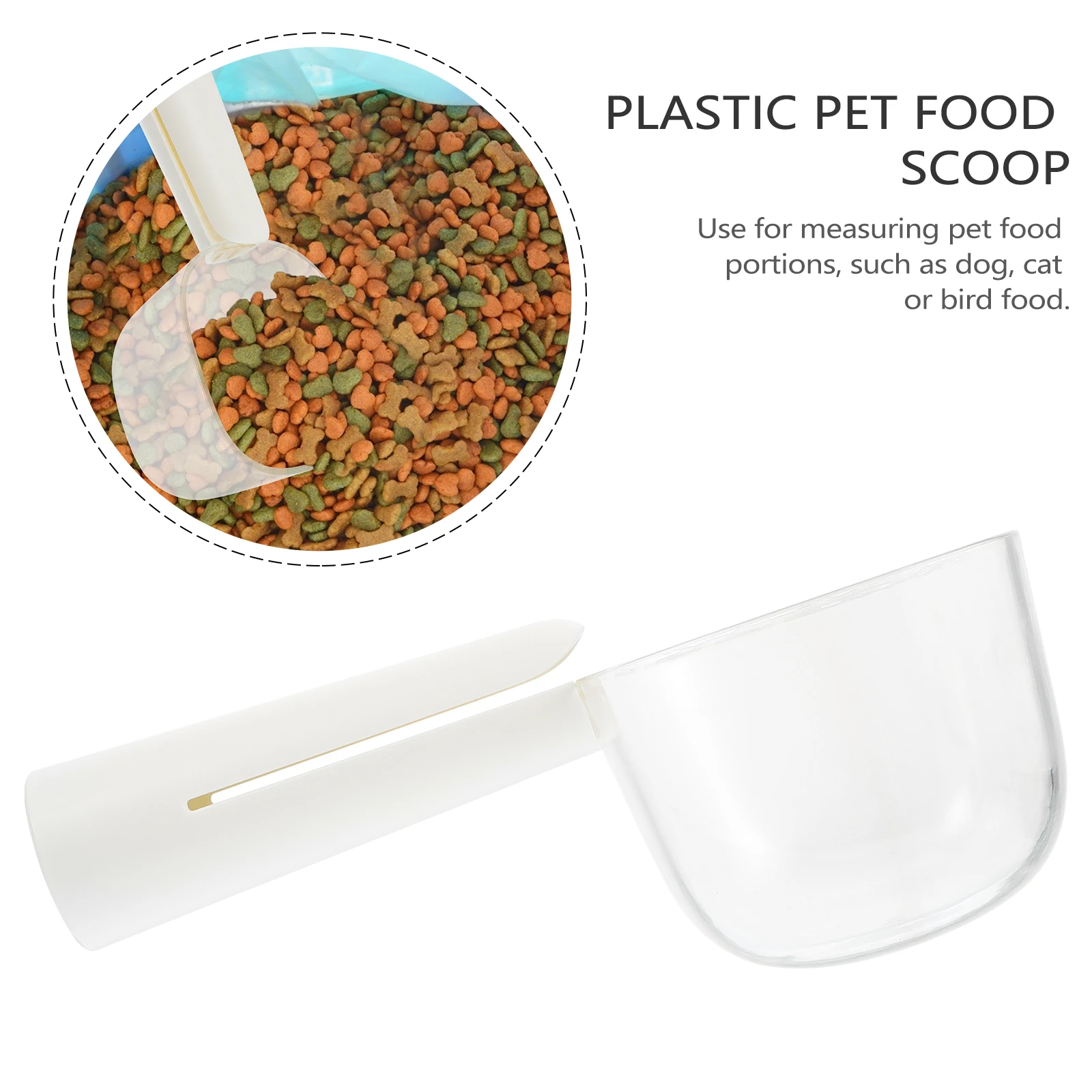 

1pc 【】Pet Food Scoop Plastic Dog Cat Bird Spoon Measuring Durable Lightweight Practical Feeding Storage Easy Clean Sealing Clip