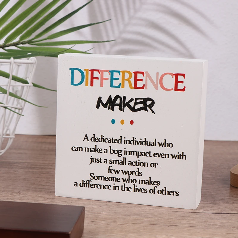 Difference Maker Definition Home Office Decor Wooden Box Sign Rustic Thank You Appreciation Gifts For Teacher Boss Leader Cowork