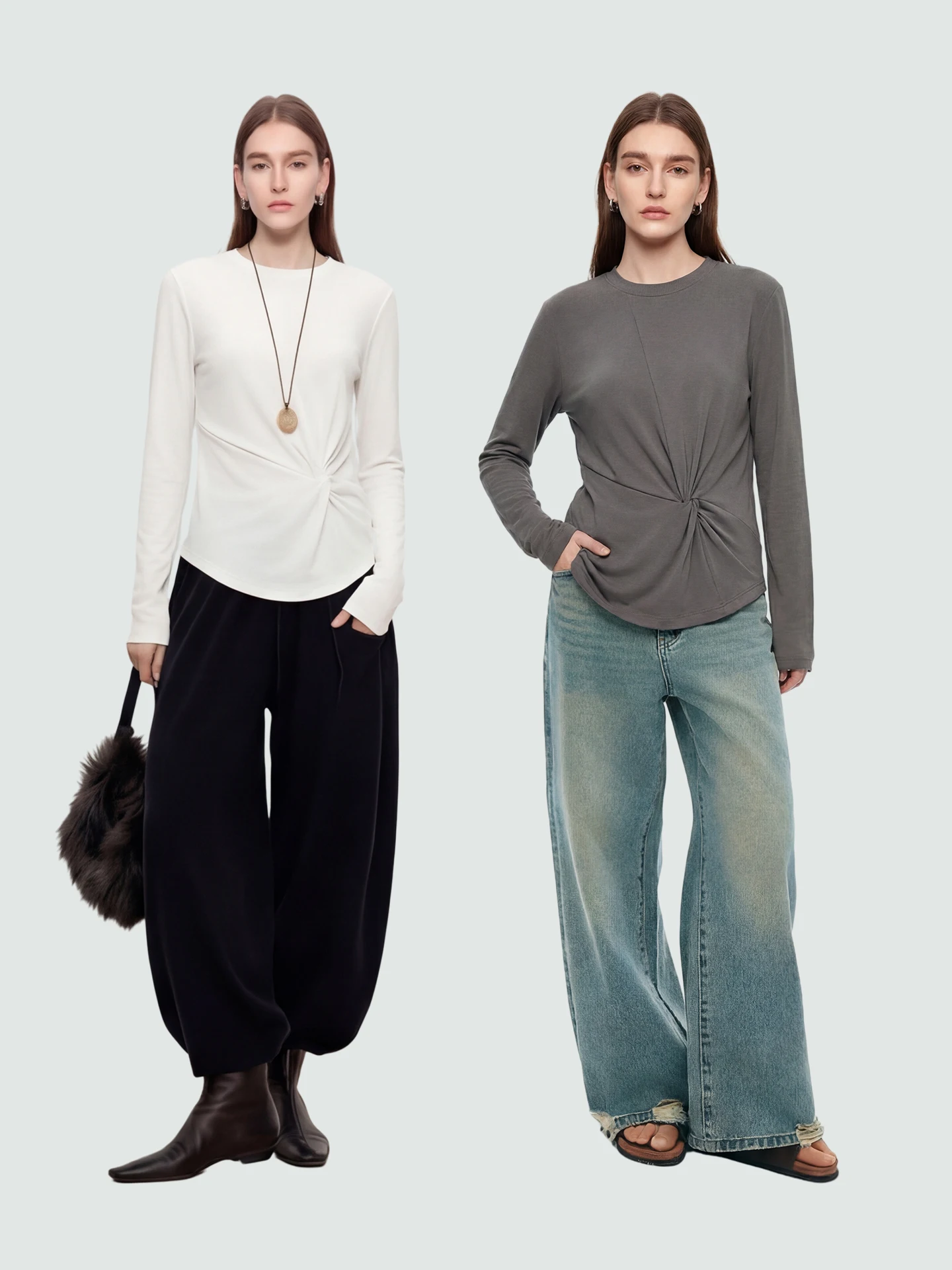 

Женская повседневная одежда: Новинка весенней коллекции – футболка с эффектом похудения, длинным рукавом, круглым вырезом, из ацетата, вискозы и лиоцелла, с узлом.