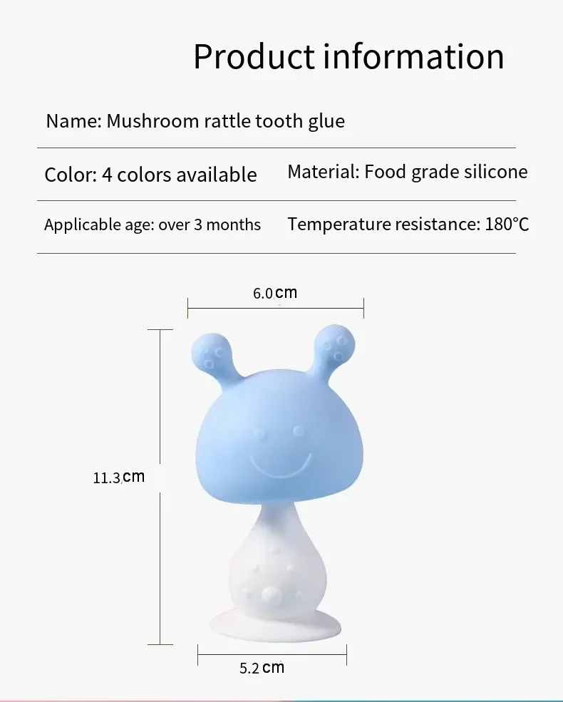 1PC 360 Degree Silicone Teether 4-Colors Rabbit Rattle Soothing Baby Teething Toy