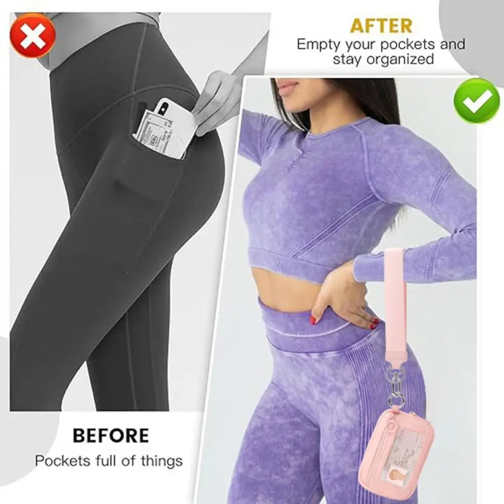 Porta carte da appendere in nylon alla moda Mini portafoglio portatile multi-carta Portamonete multifunzione impermeabile con cordino unisex