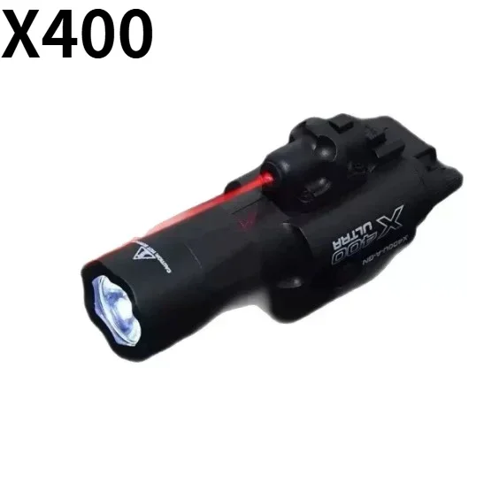 8V-New style x400 and X300 LED Scout Light For Pistol Fit 20mm Rail Airsoft Hanging Hunting Flashlight With laser light image 4