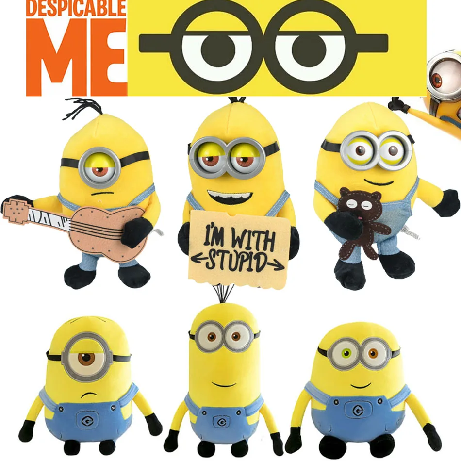 Hot Despicable Me Kawaii Minions Anime Characters Yellow Plush Bob Stuart Jeans Soft Dolls Toys Hobbies Christmas Birthday Gift