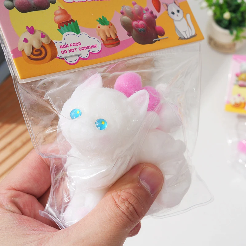 Cartoon Exquisite Cute Cat Soft Pinch Squeeze Toys Funny Cartoon Lovely Animal Shaped Kids Rebound Stress Relieving Toys Gifts
